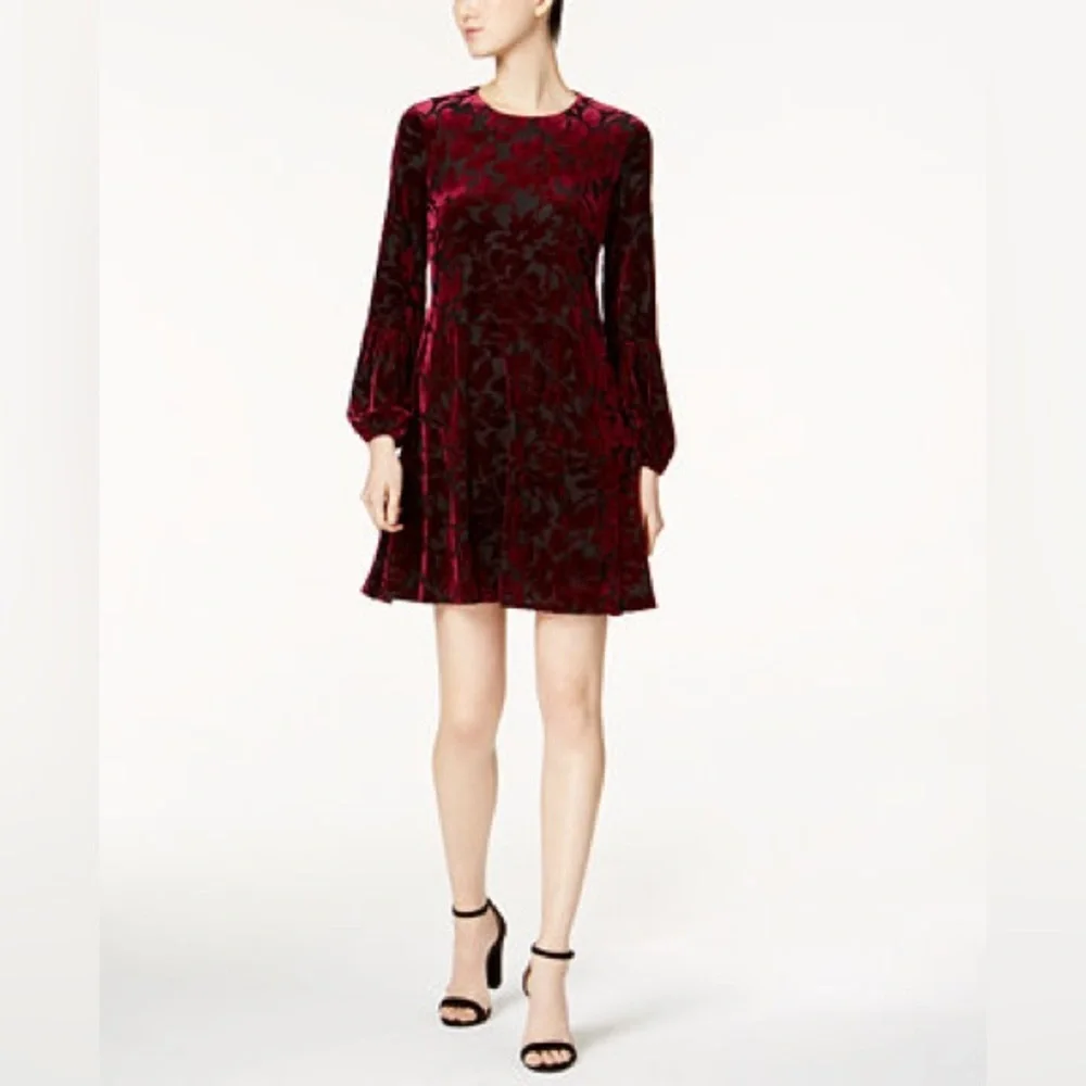 Taylor Velvet Burnout Floral Flocked Shift Dress Size 14 Whimsigoth Fairy Grunge